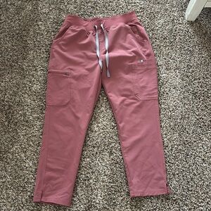 Figs high waisted yola mauve scrub pants